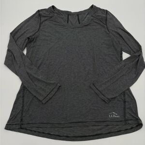 L.L. Bean Women's Black Striped Long Sleeve Tee